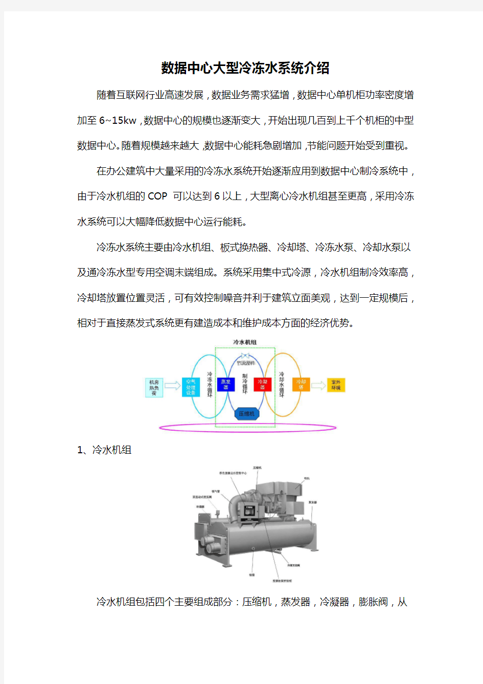 数据中心(IDC机房)大型冷冻水制冷系统介绍