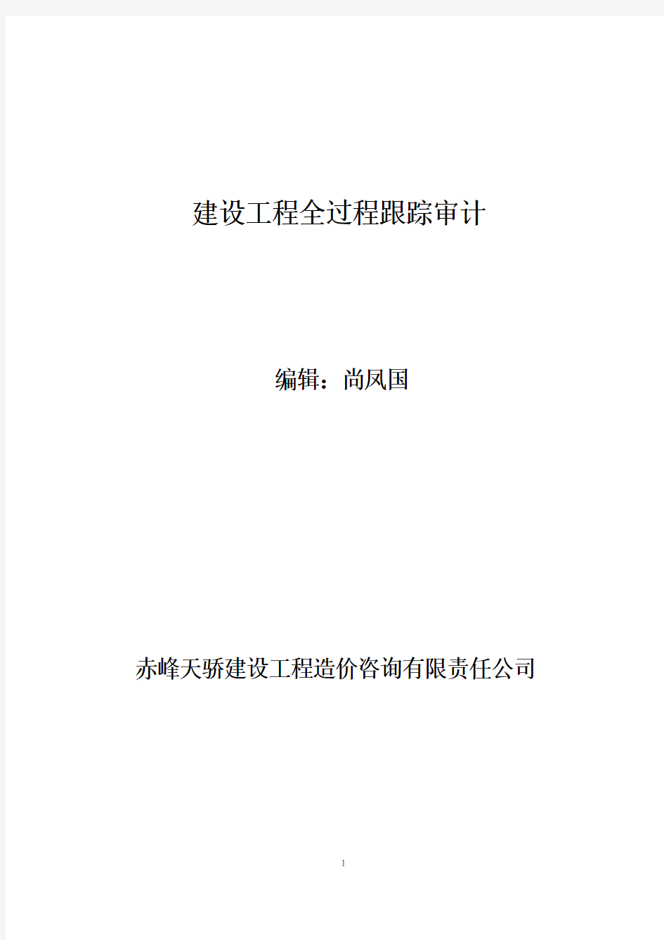 建设项目全过程跟踪审计资料