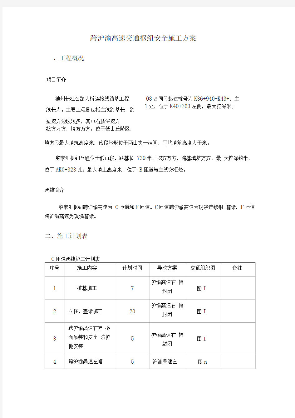 跨线施工安全专项方案