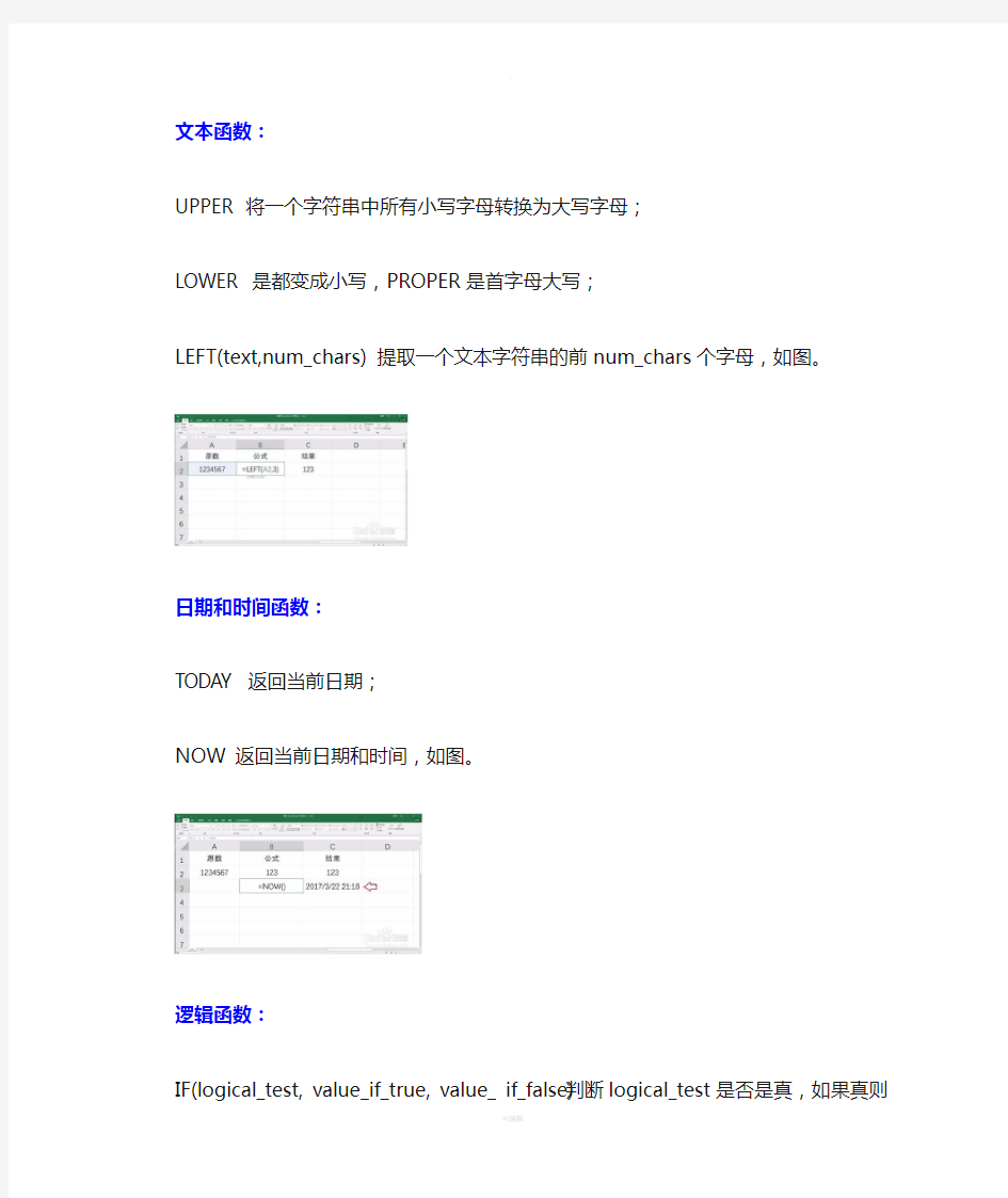 Excel函数公式大全