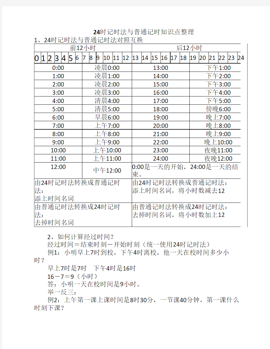 周末作业(时间知识点及练习)