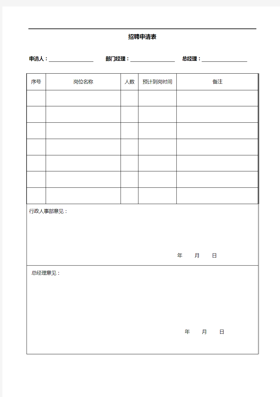 办公常用表格大全