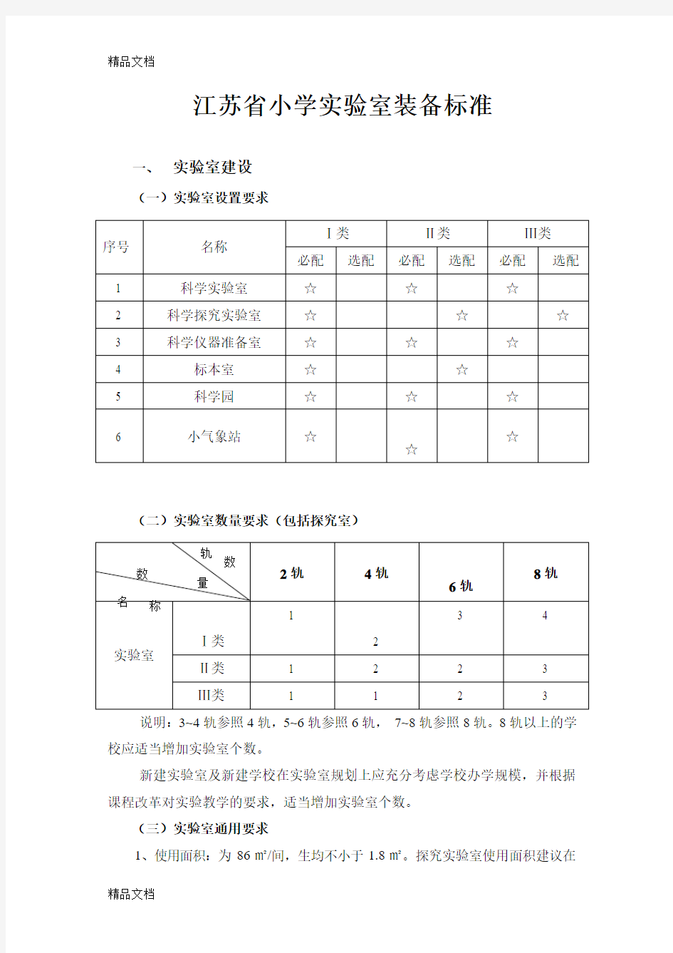 最新小学科学实验室建设标准