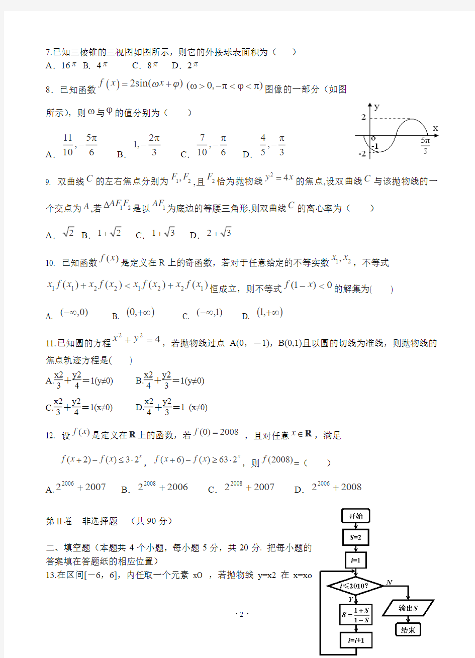 河北省衡水中学2019届高三第一次模拟考试 数学理试卷