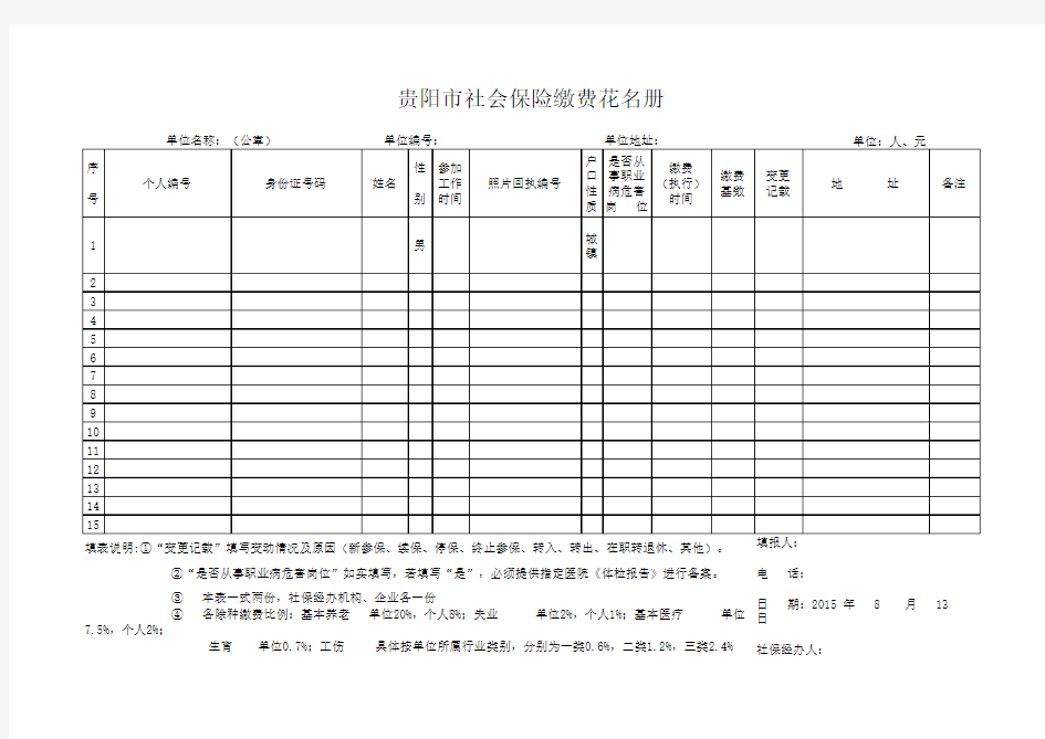 社保花名册 