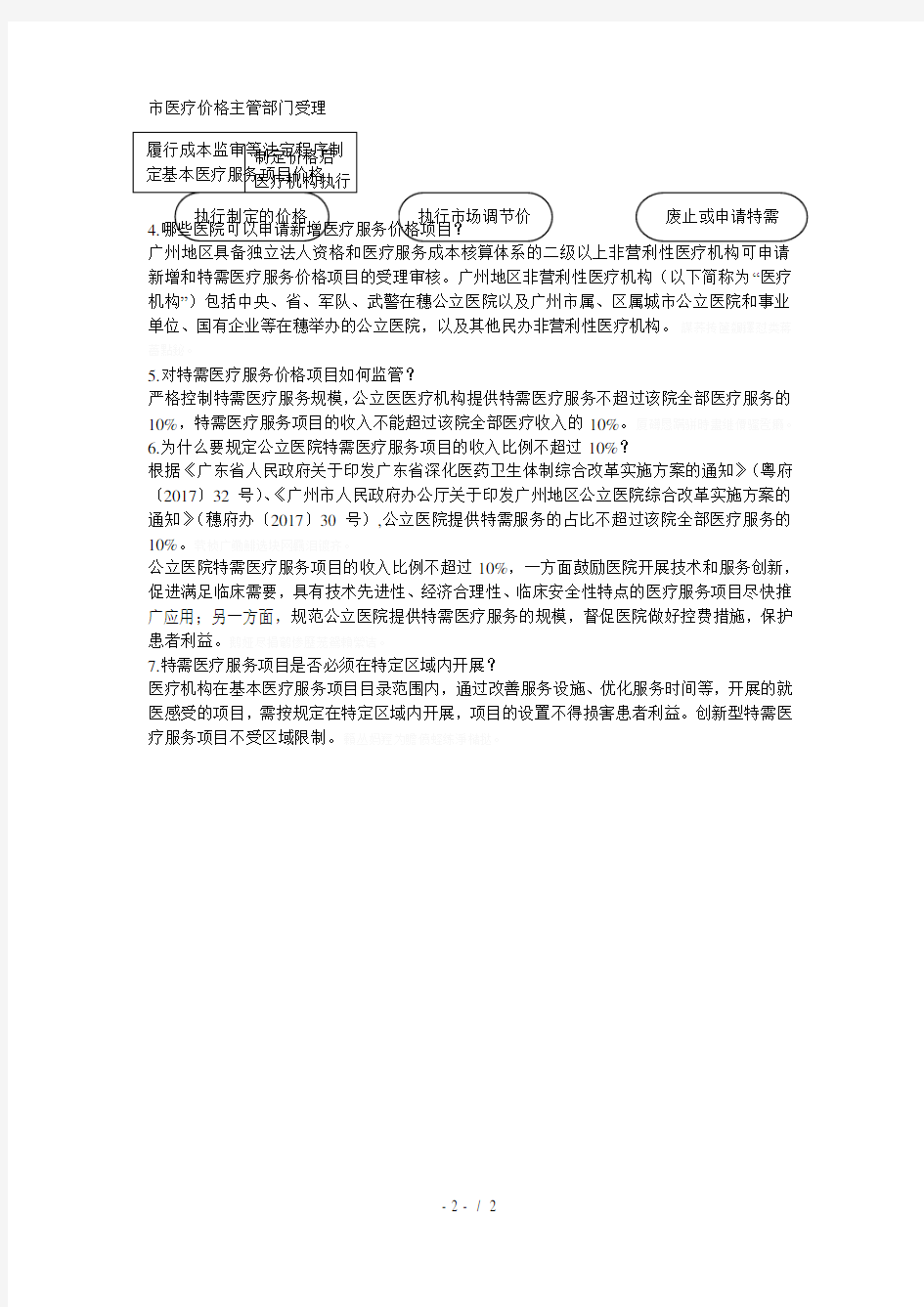 《广州地区新增和特需医疗服务价格项目管理办法(试行)》