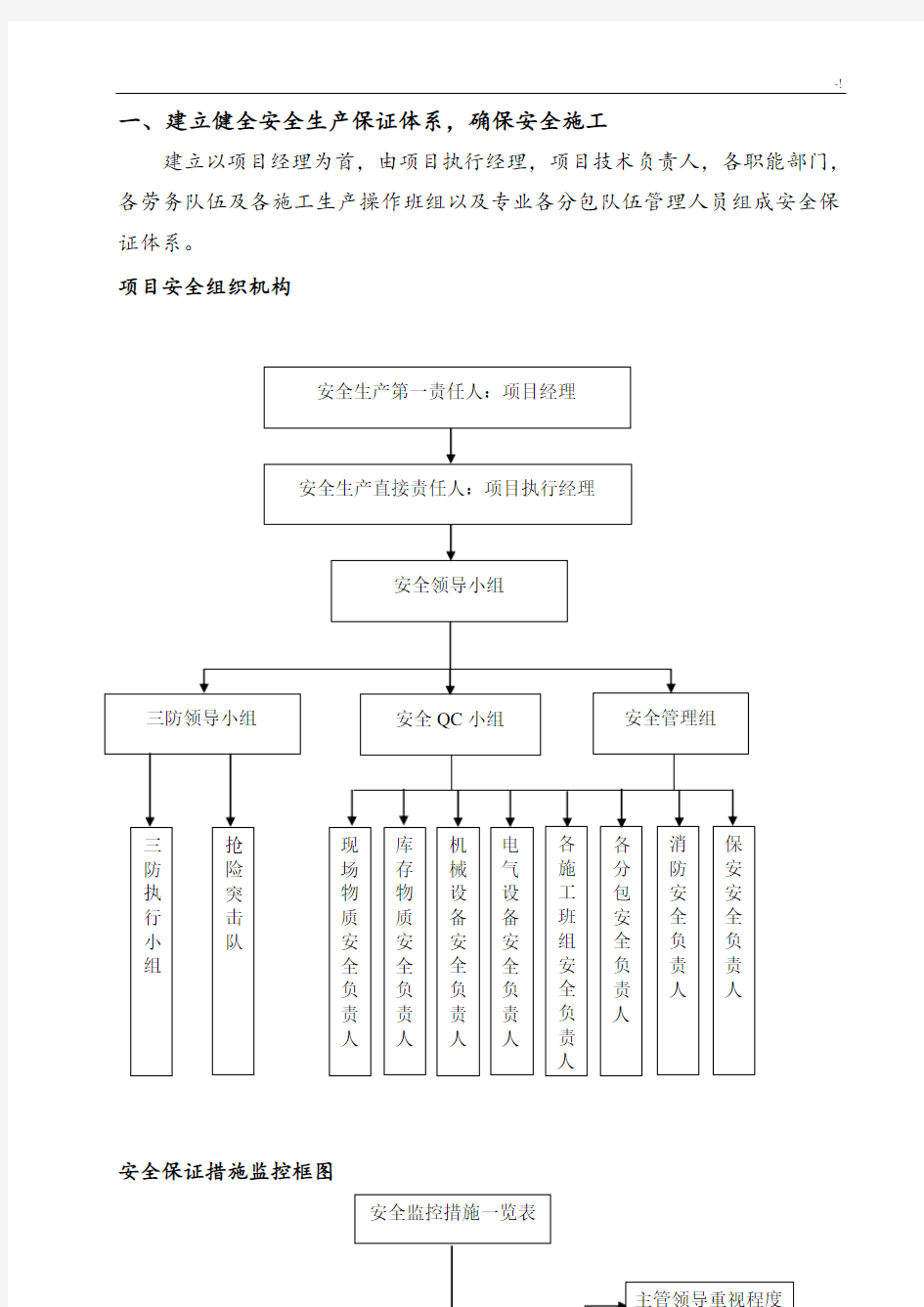 安全保证措施方案计划