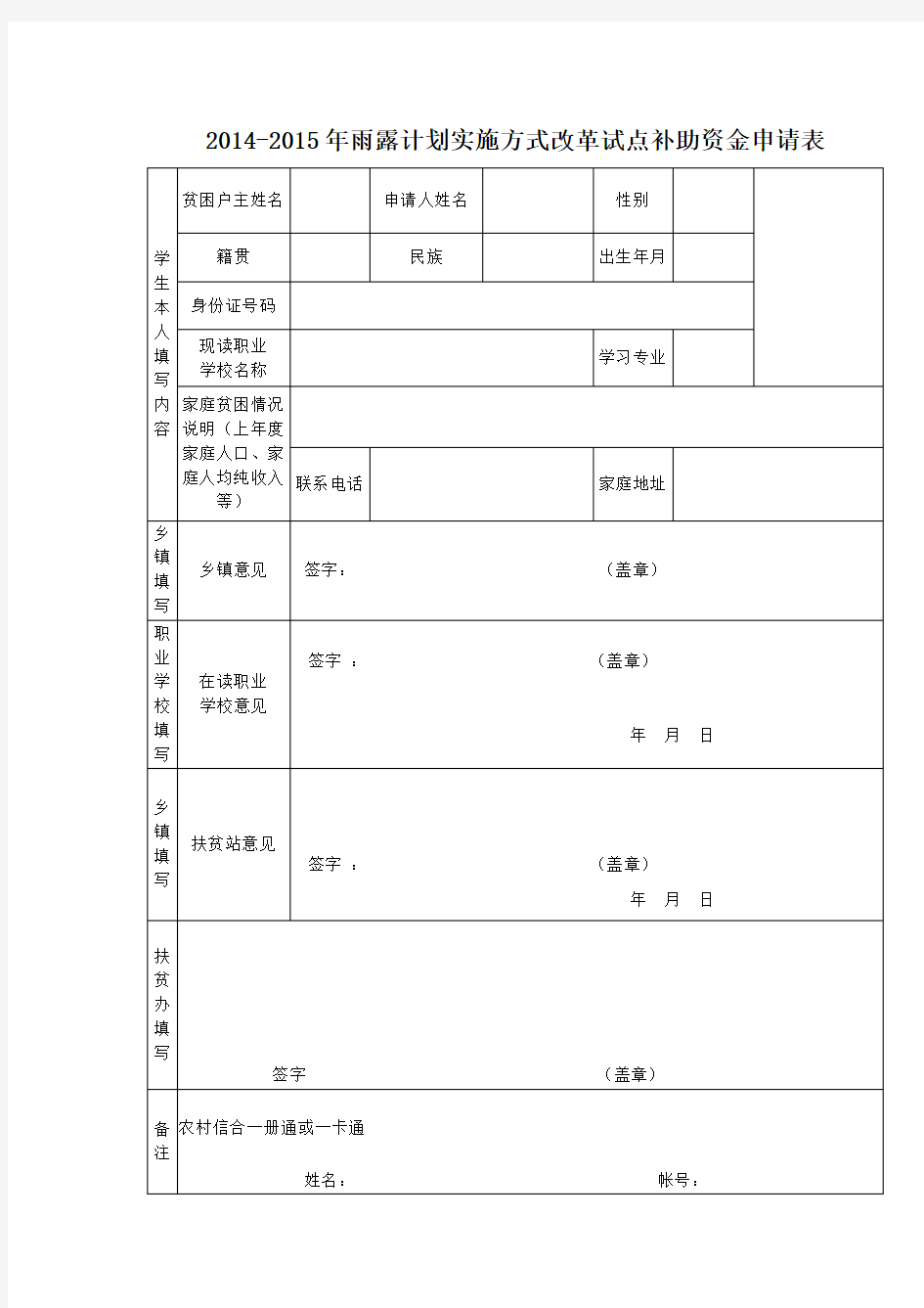 2015雨露计划