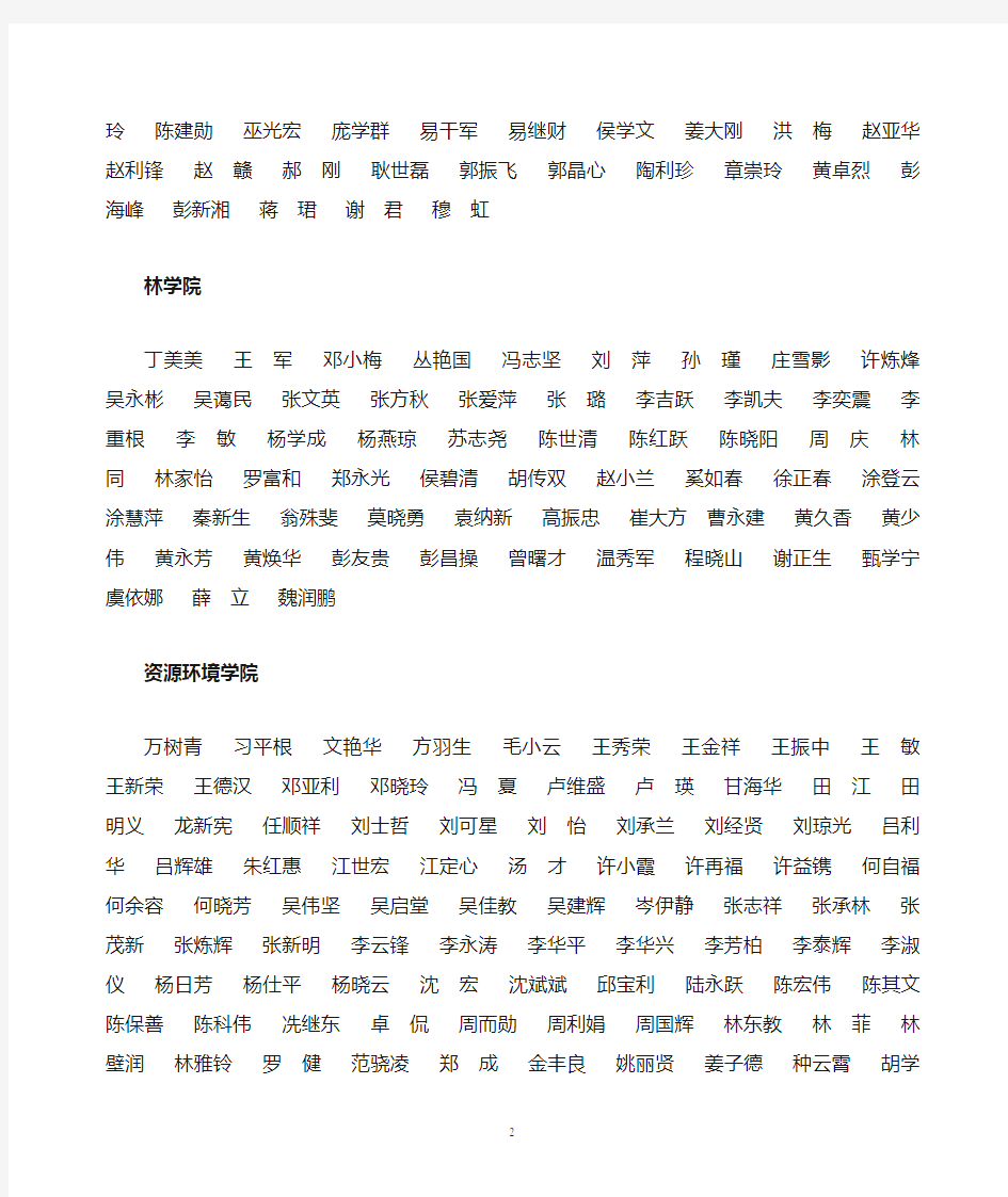 华南农业大学硕士研究生导师名单2012.12