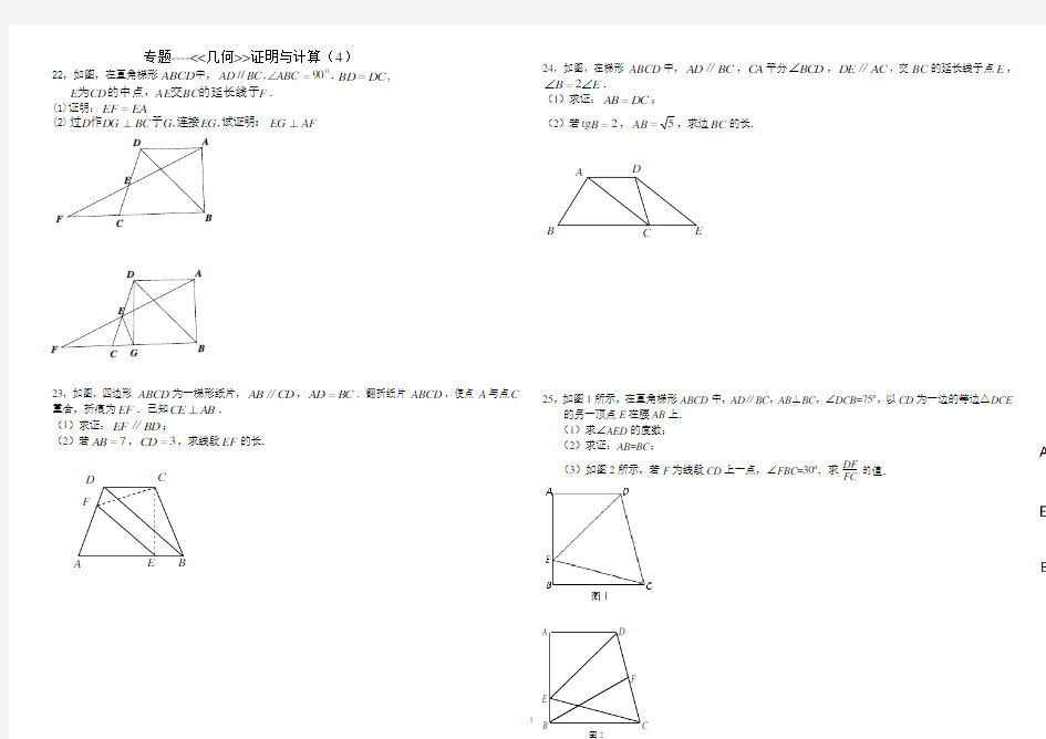 中考几何证明与计算(4)