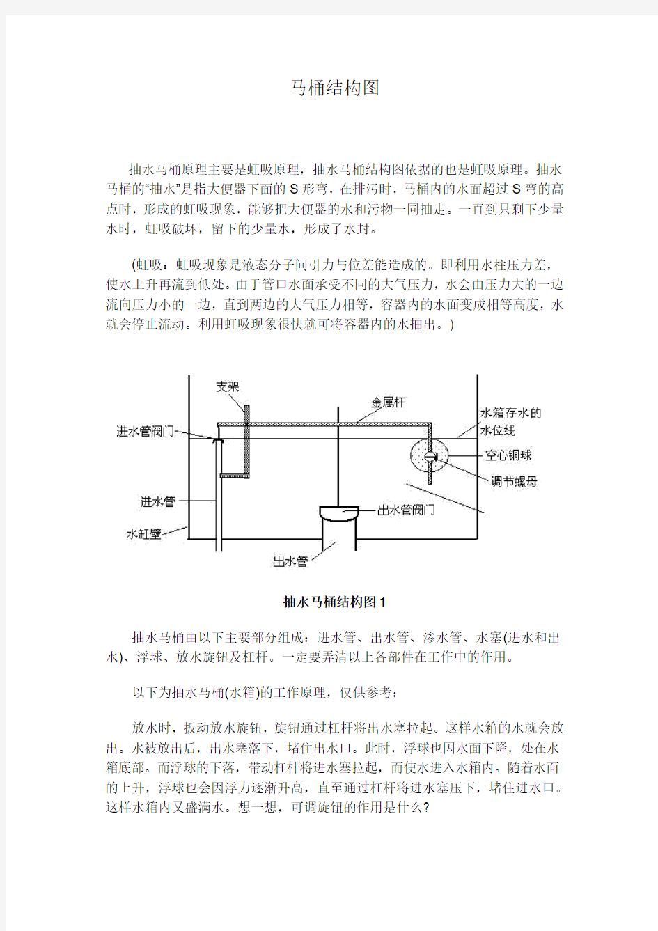 家庭马桶结构图_