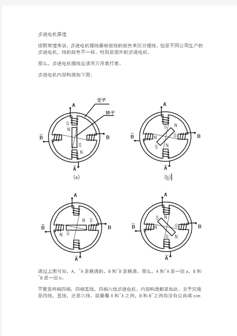 2相四线,四相五线,四相六线步进电机接线及驱动方法