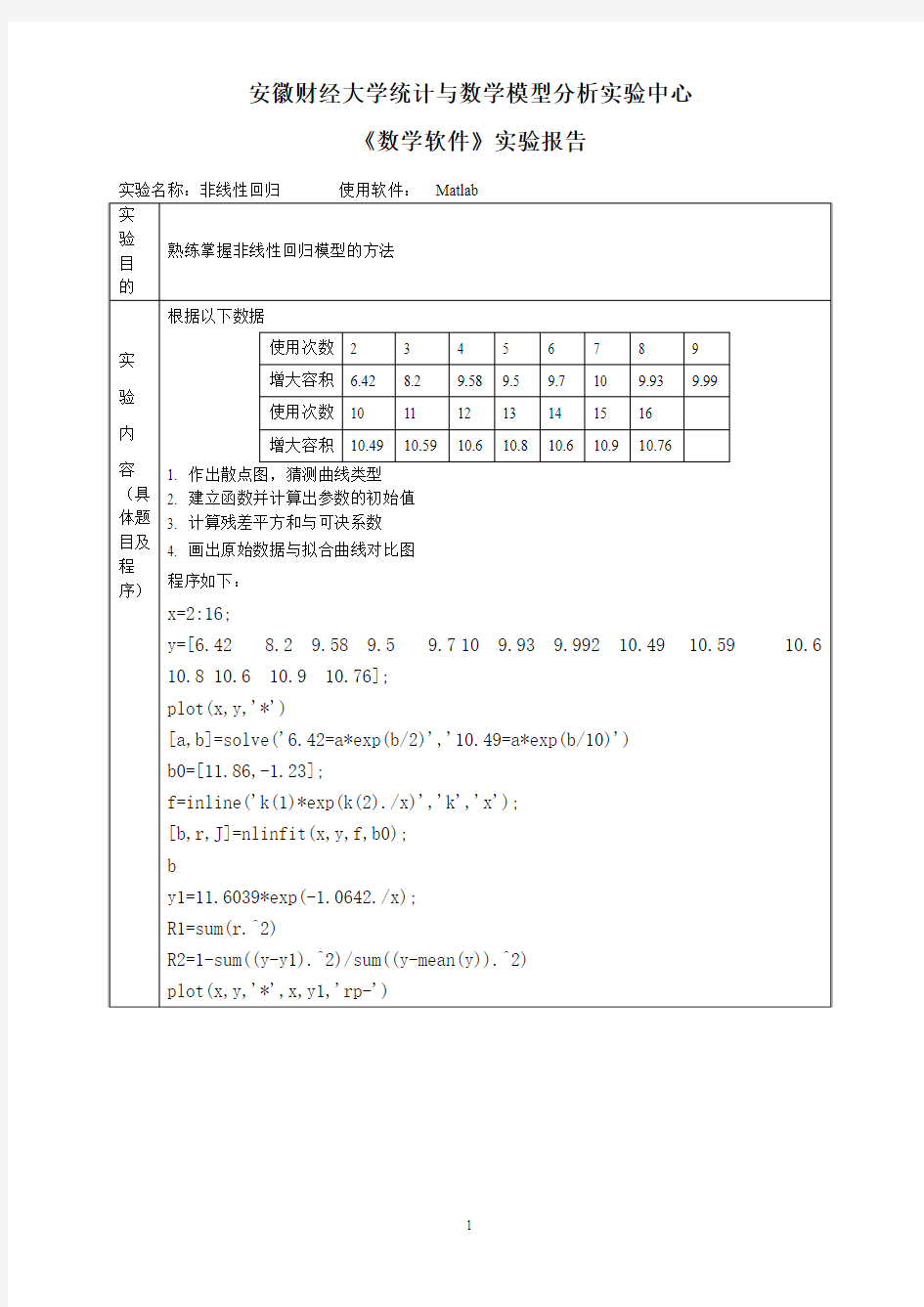 非线性回归模型的方法