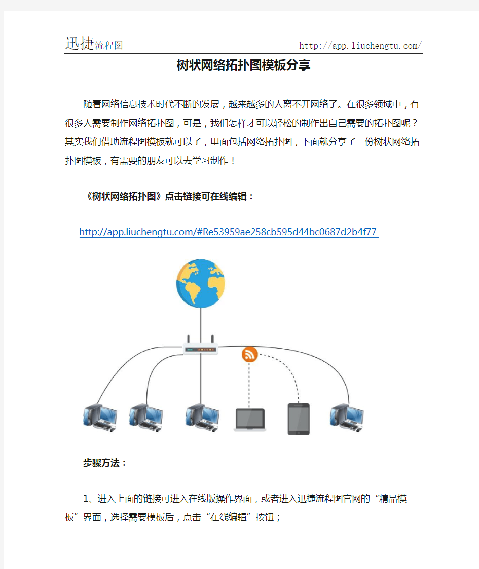 树状网络拓扑图模板分享-迅捷流程图