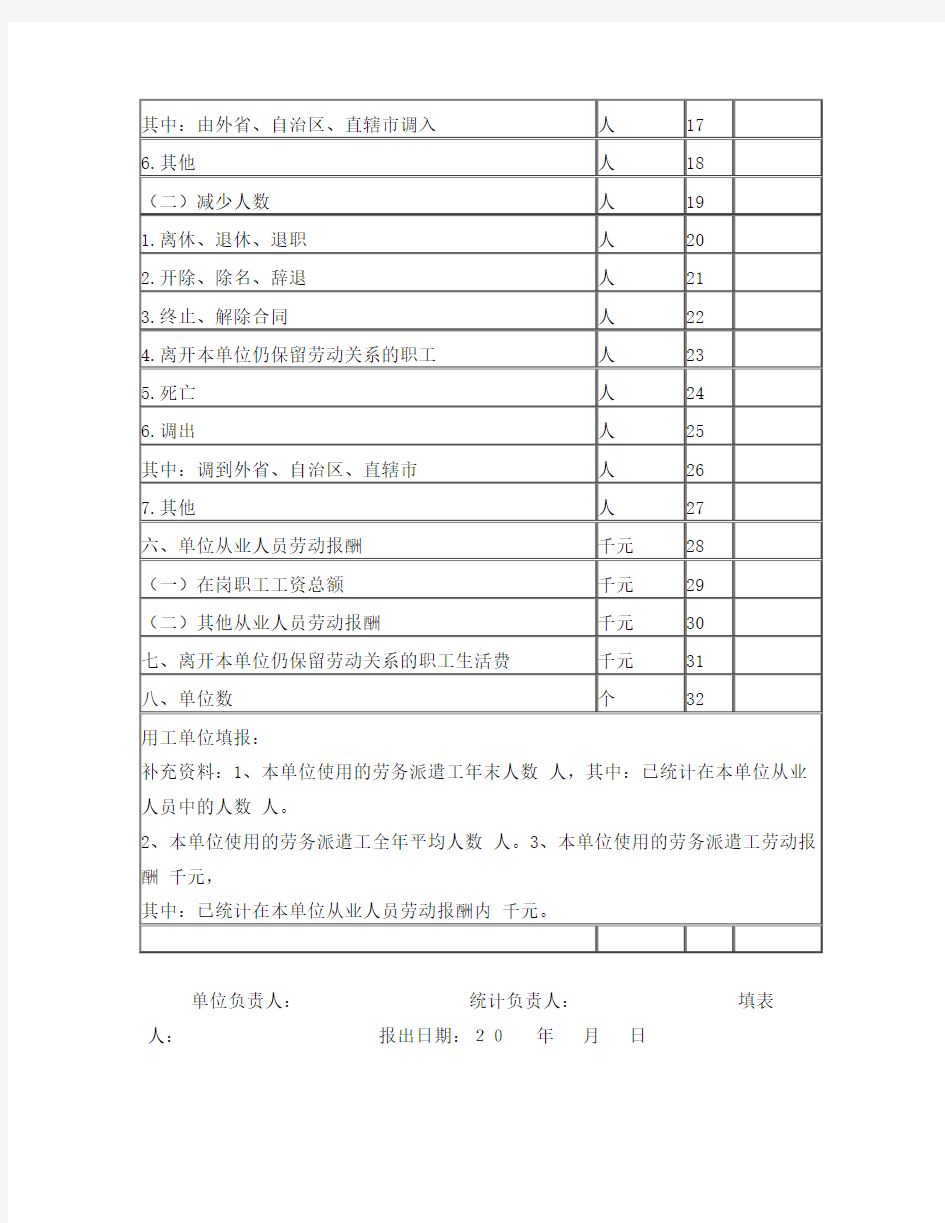 劳动工资统计年报