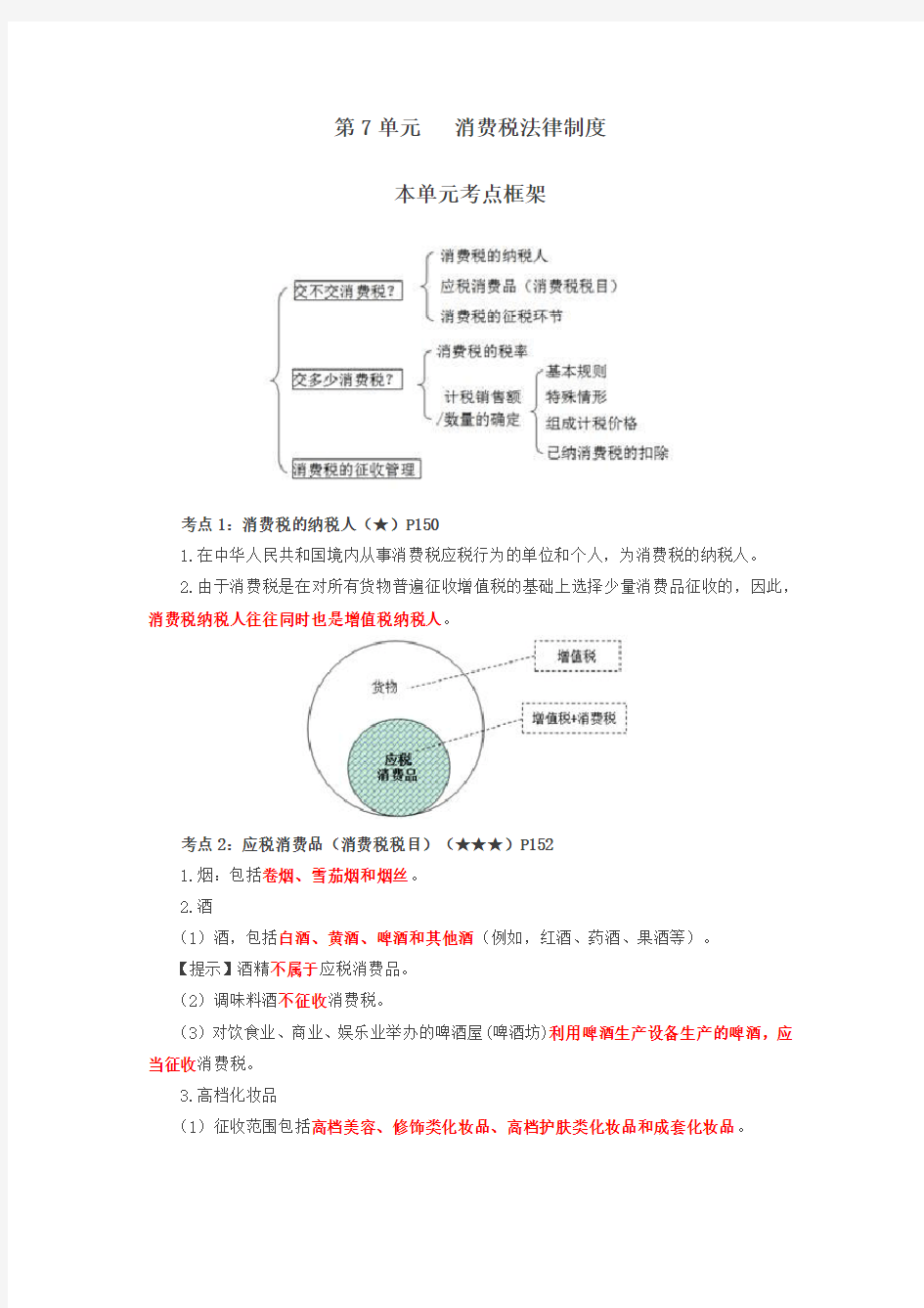 2019会计考试经济法基础-第34讲消费税法律制度