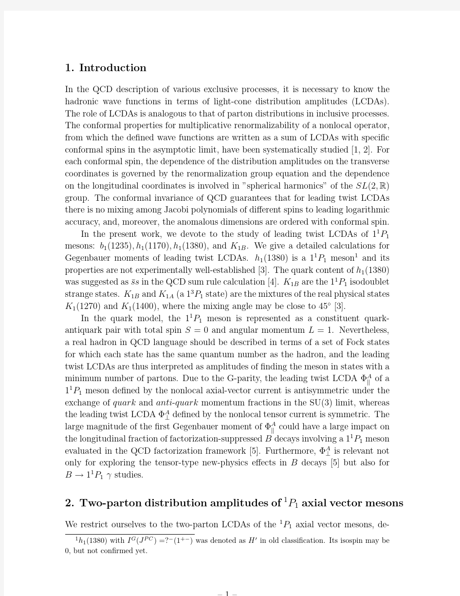 Light-Cone Distribution Amplitudes for the Light $1^1P_1$ Mesons