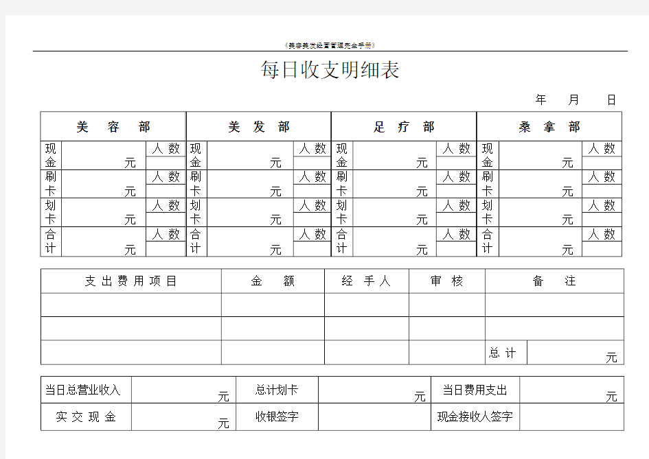 每日收支明细表