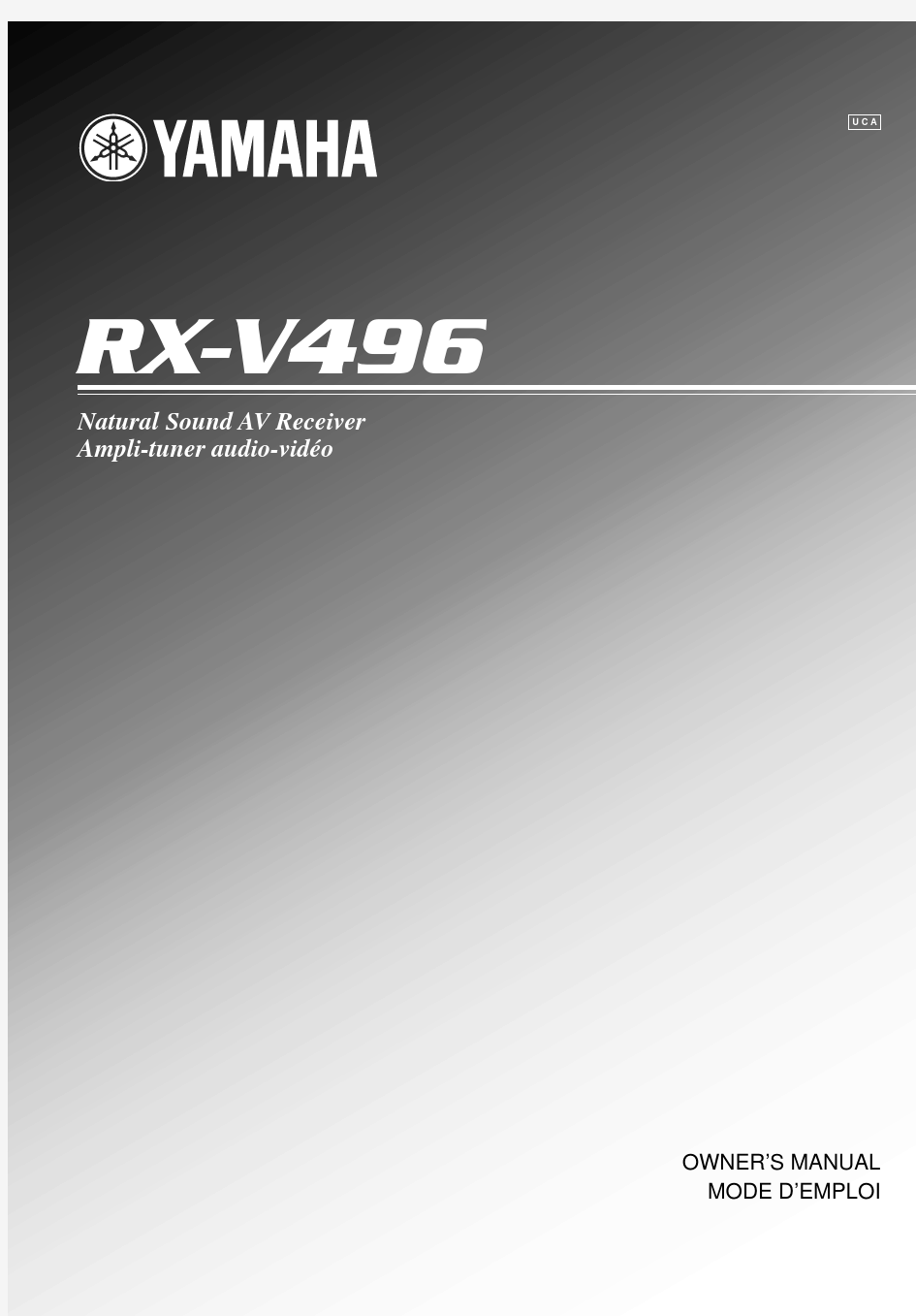 雅马哈双解码功放RX-V496英文说明书