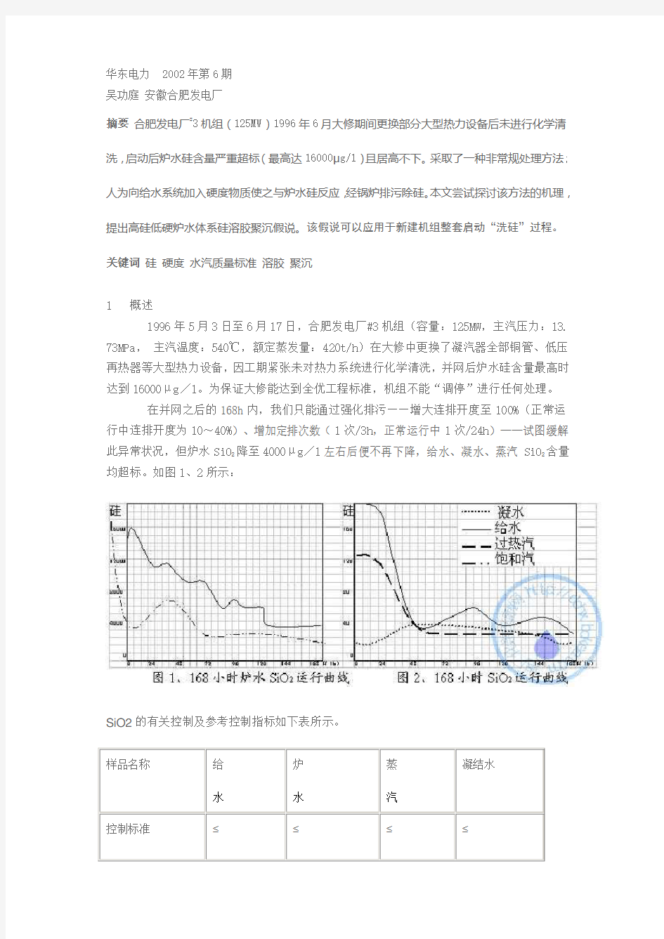 炉水硅高处理方法