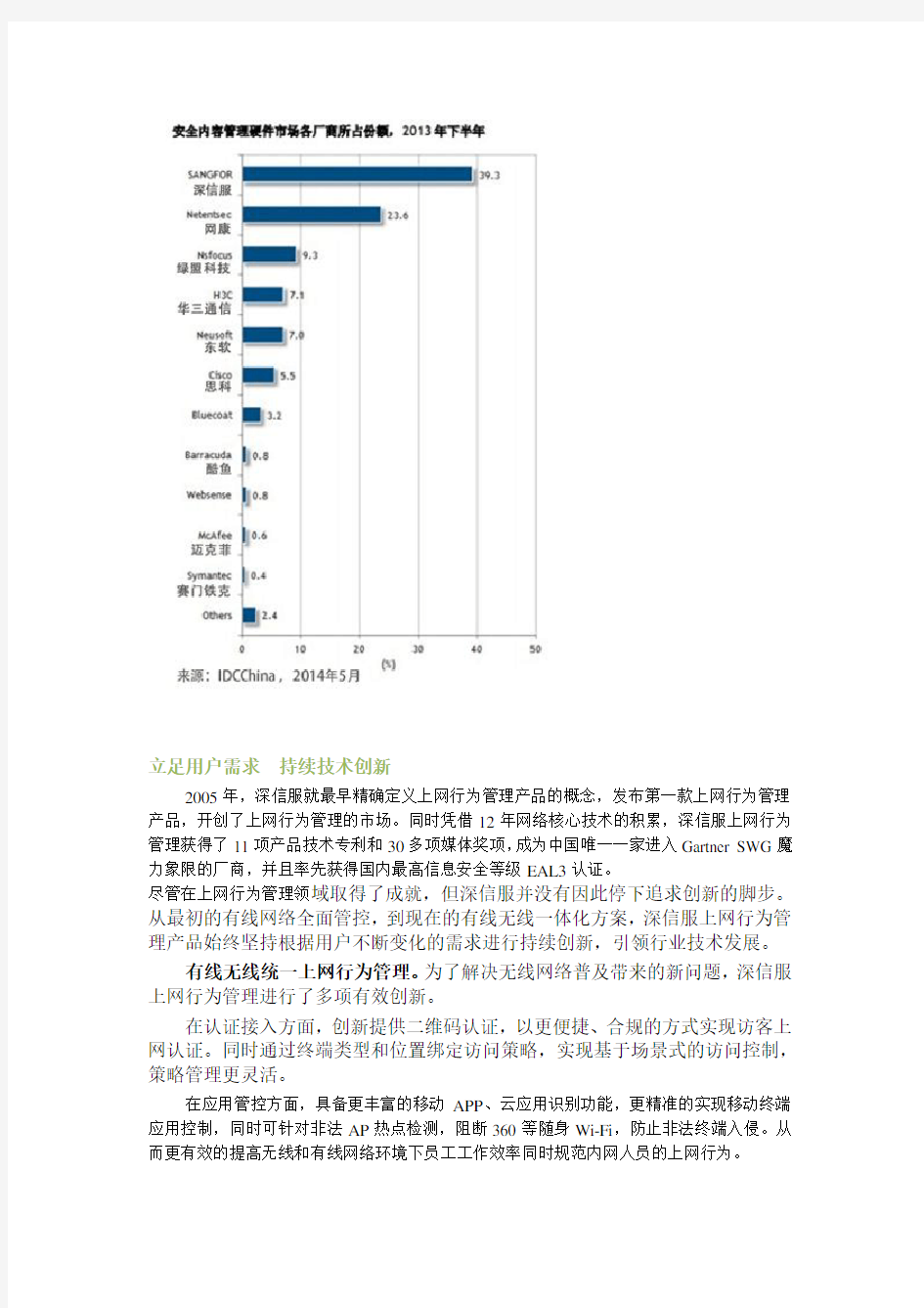 中国IT安全硬件市场报告分析：上网行为管理