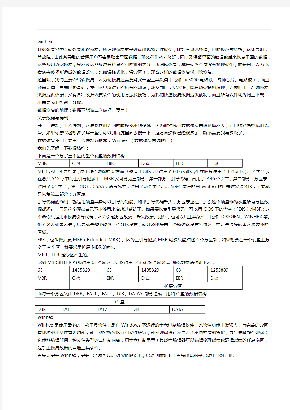 winhex数据恢复完全图文精选教学教程