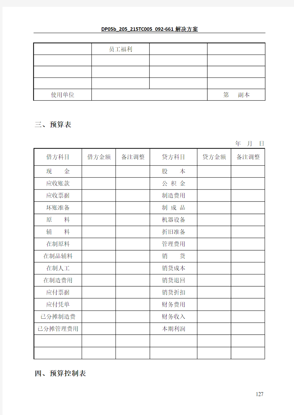 最新公司财务预算管理表格