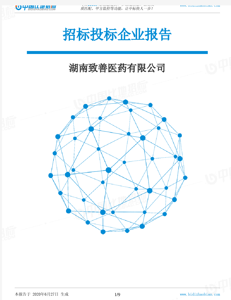 湖南致善医药有限公司-招投标数据分析报告