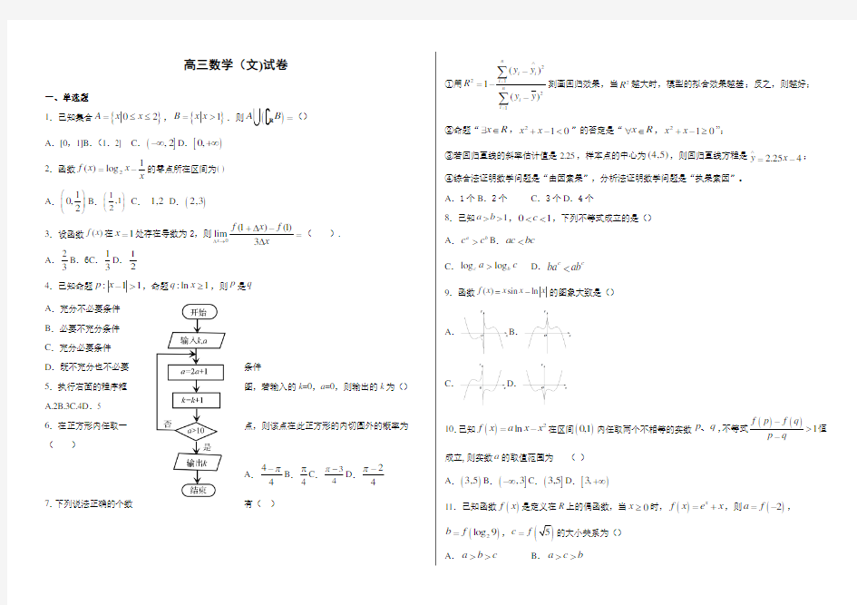 高三上学期开学考试 文科数学试题