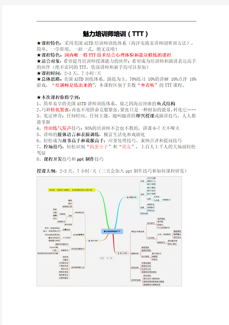 培训师培训-培训培训师-ttt-企业内训师培训大纲-周子淳