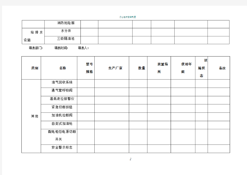 加油站安全设施台帐