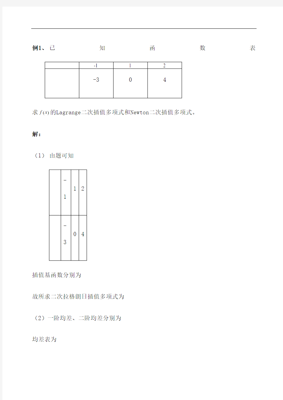 数值分析版试题及答案