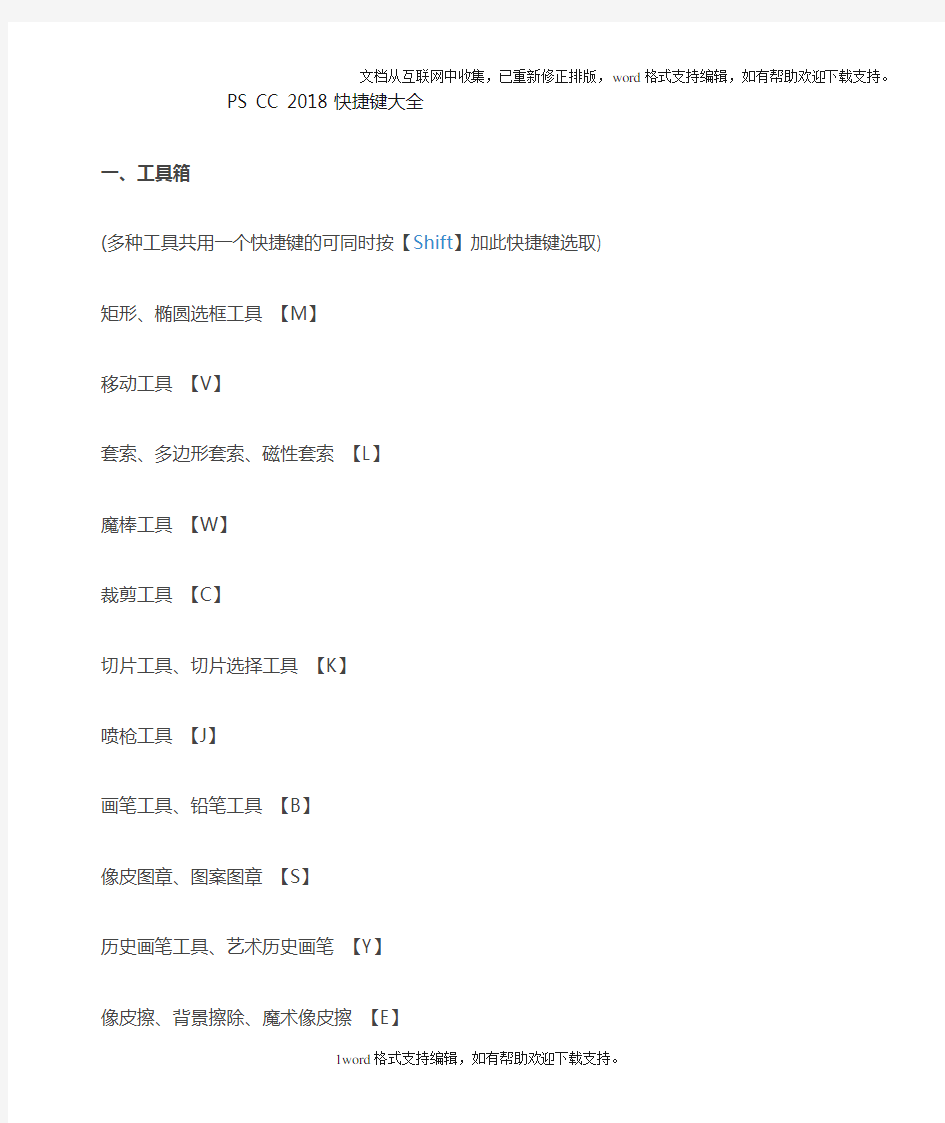 PSCC2018年度快捷键大全