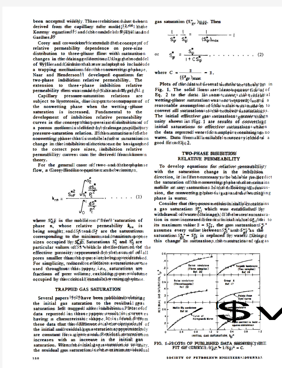 Calculation of Imbibition Relative Permeability for