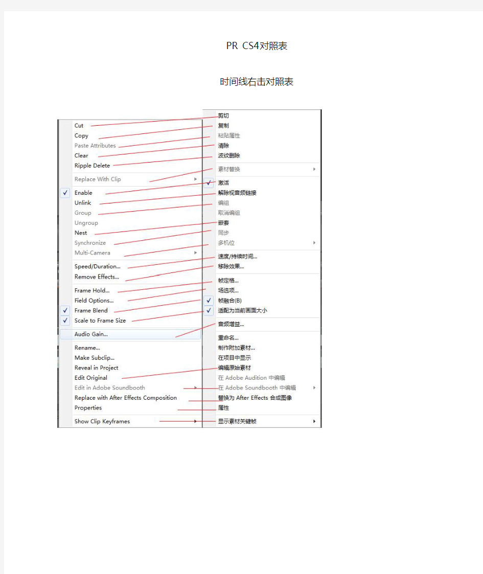 Adobe Premiere Pro CS4特效中英文对照表