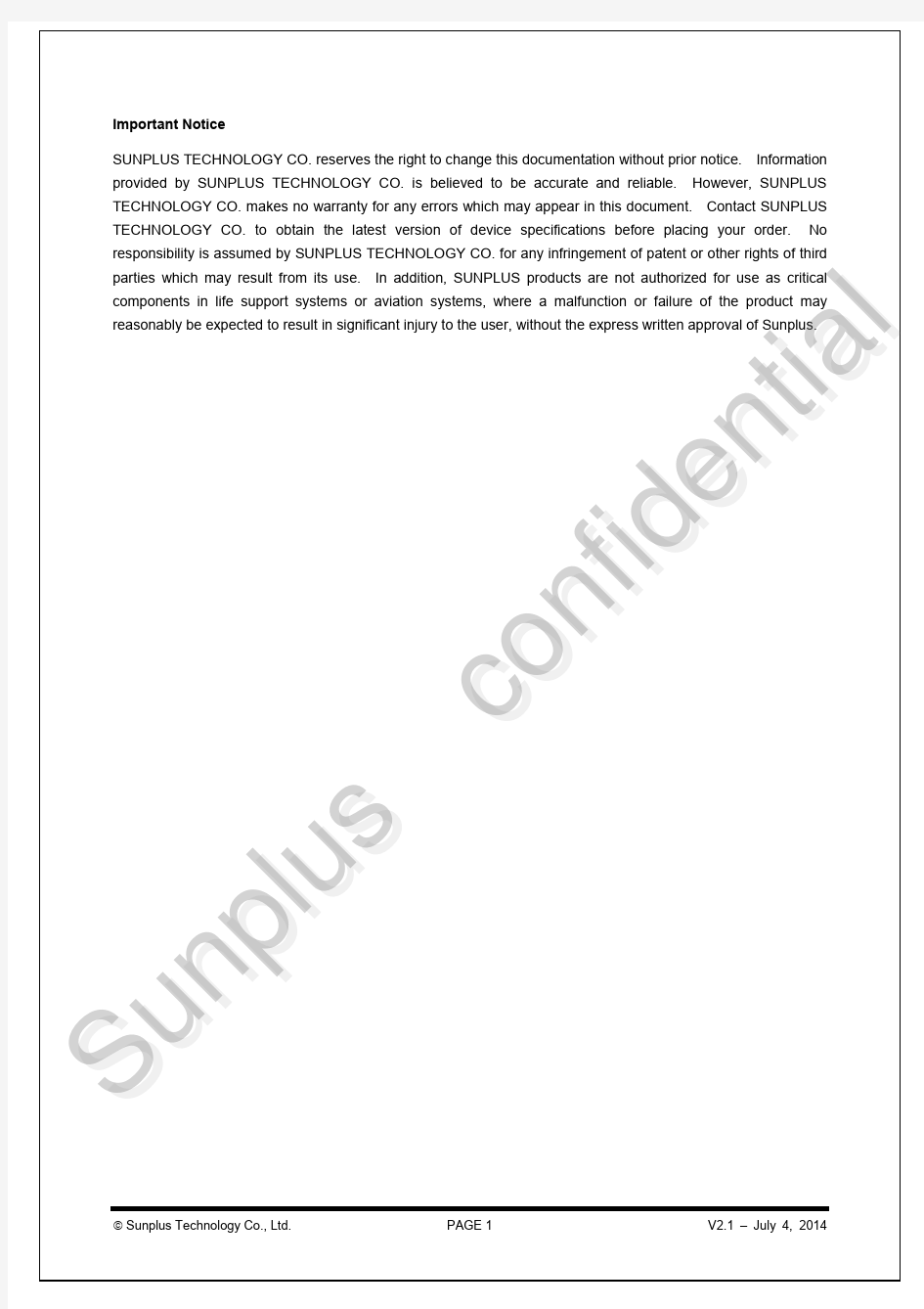 Sunplus SPHE8288T车机方案 Design Guide V2.1(marked)