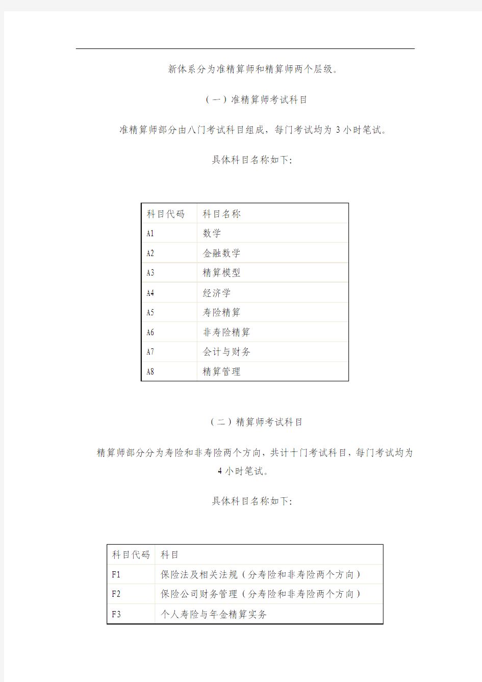 新体系分为准精算师和精算师两个层级