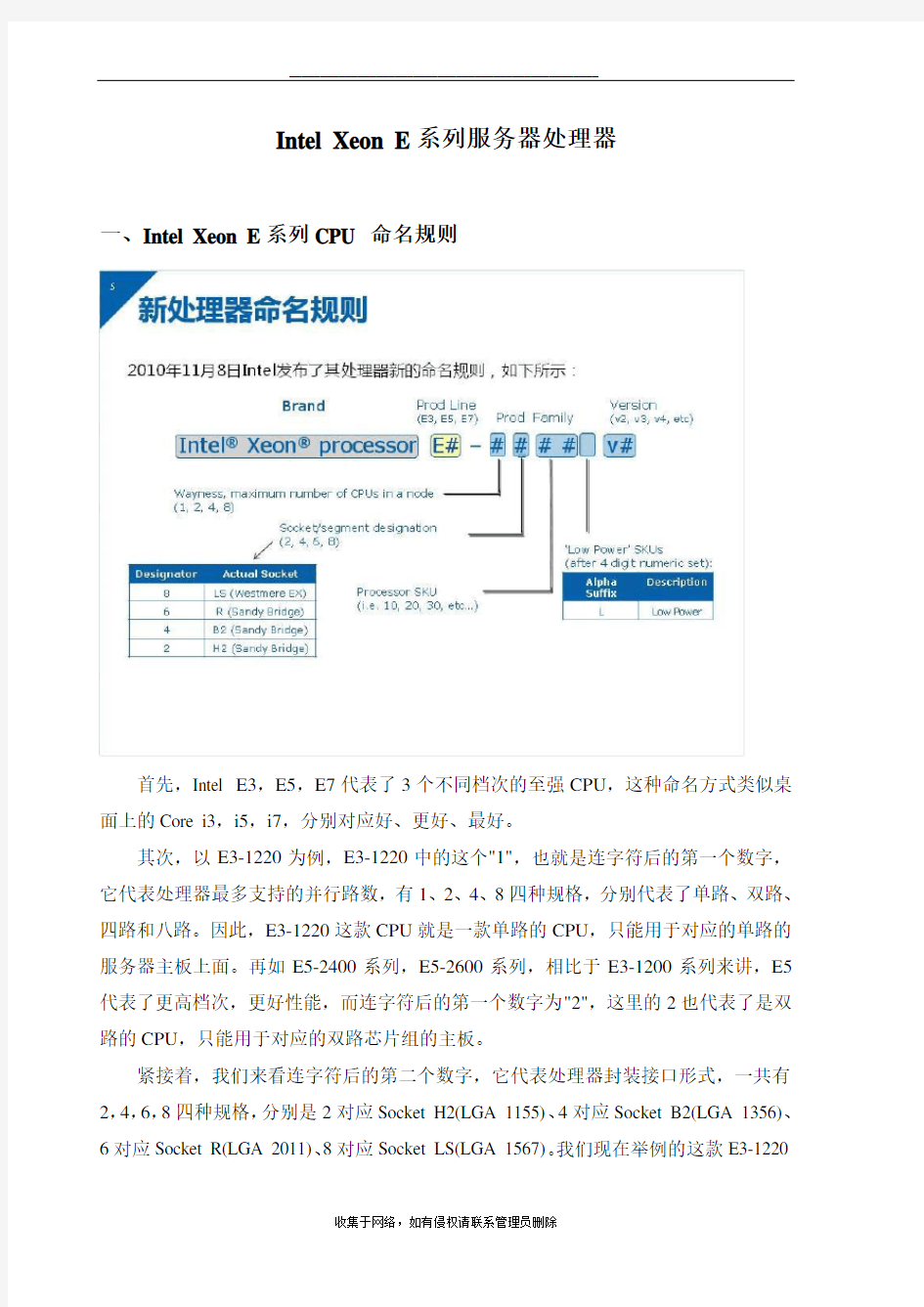 最新Intel 至强E系列CPU参数