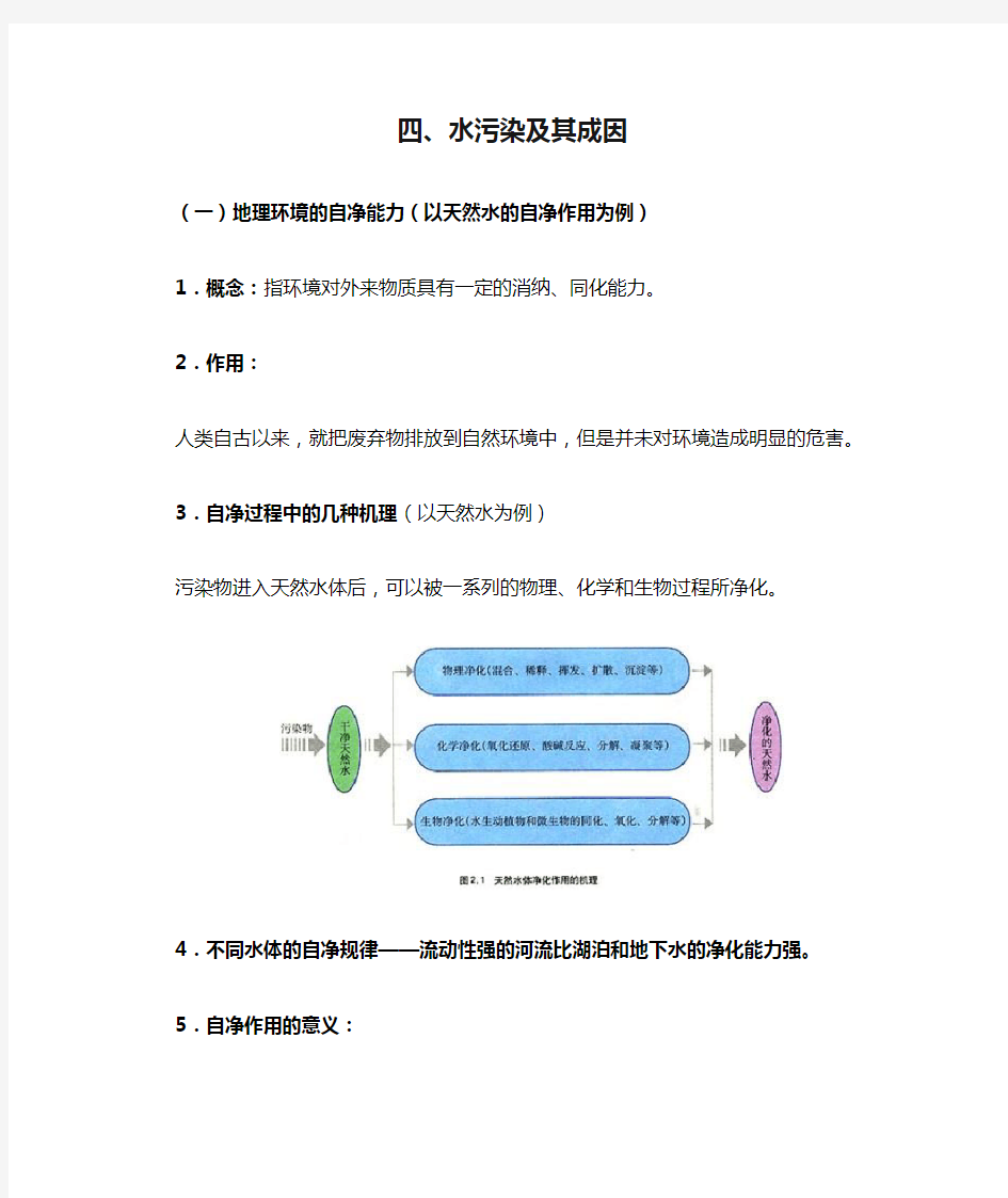 四、水污染及其成因(精)