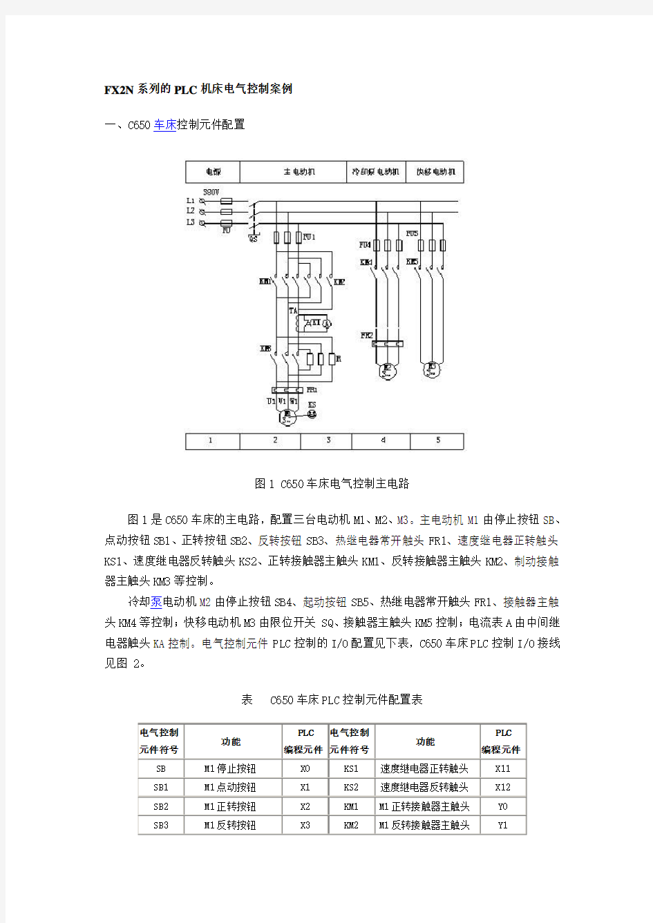 FX2N系列的PLC机床电气控制案例-C650