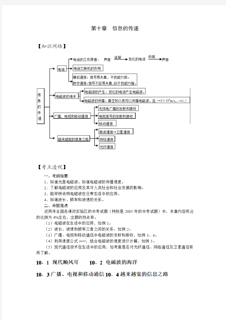 八年级物理信息的传递复习