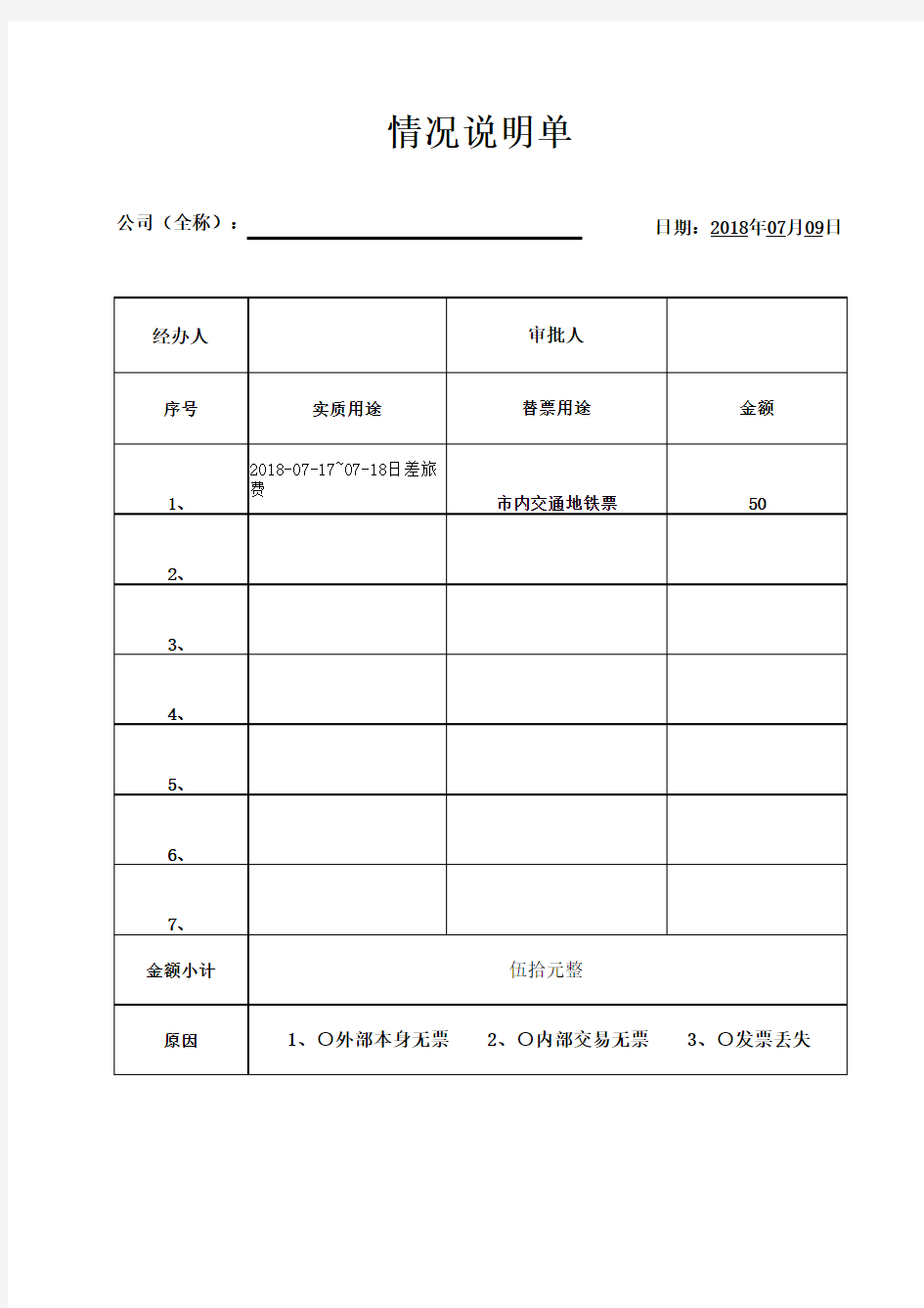 发票核销单(集团)