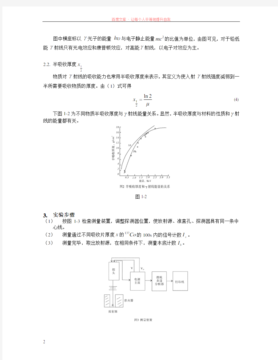 南京大学08级近代物理实验二(大四上学期)]射线吸收