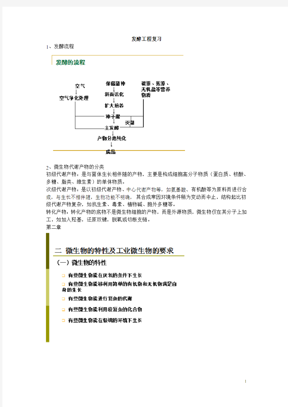 发酵工程  期末复习总结