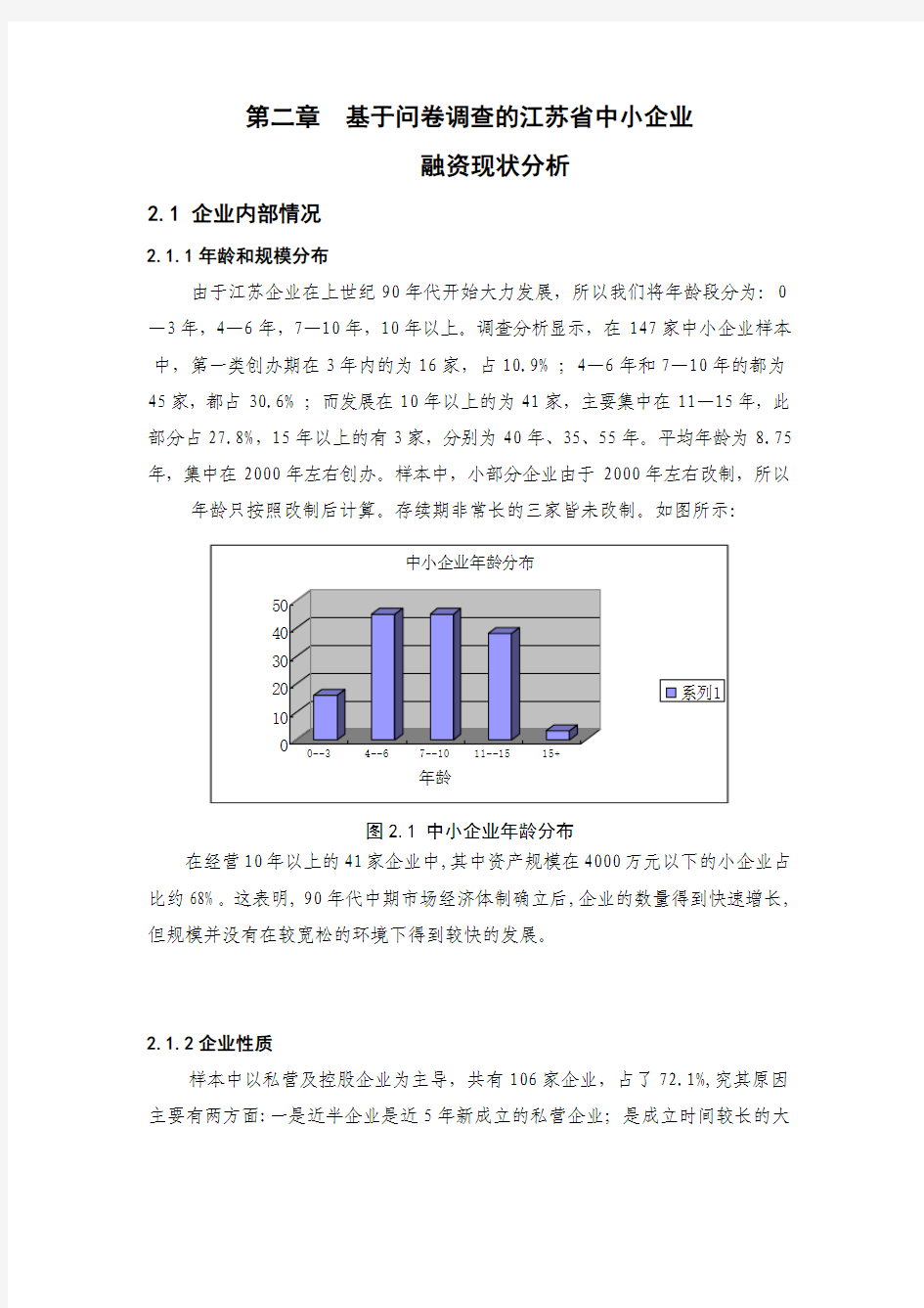 基于问卷调查的江苏省中小企业融资情况分析