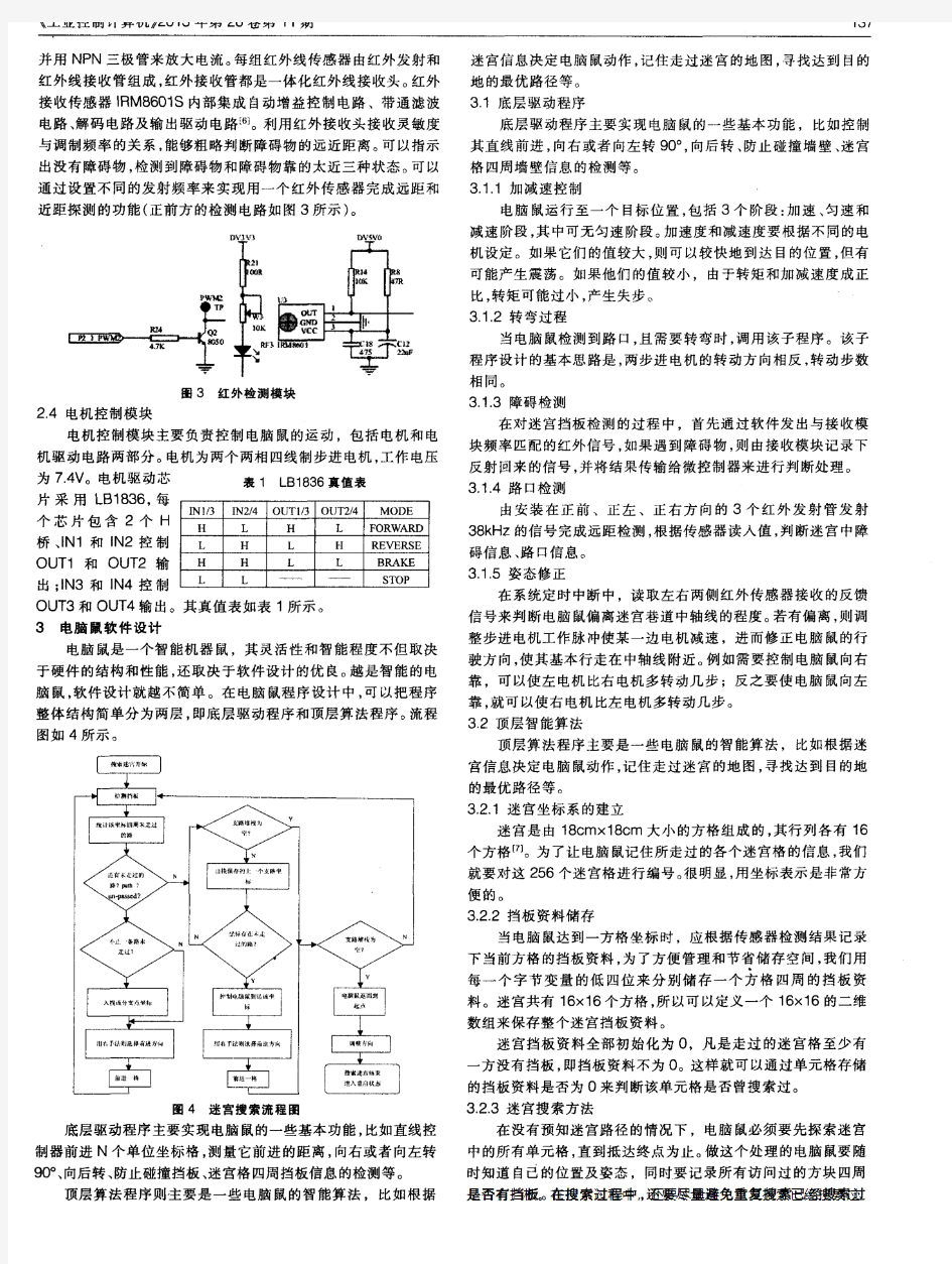 基于ARM的走迷宫电脑鼠的设计与实现