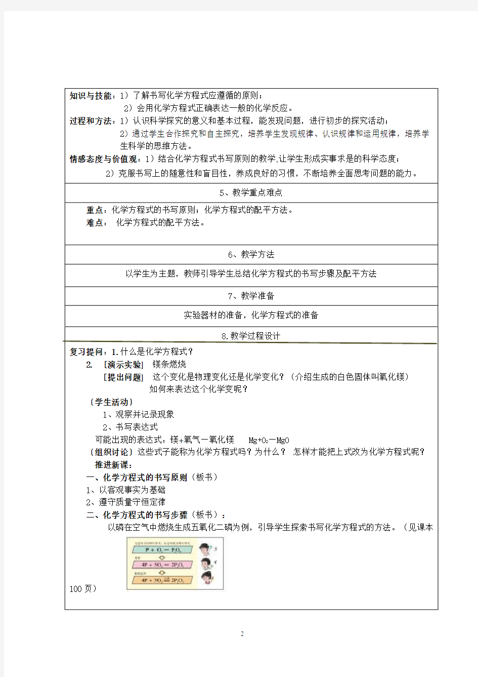 九年级化学《如何正确书写化学方程式》教学设计