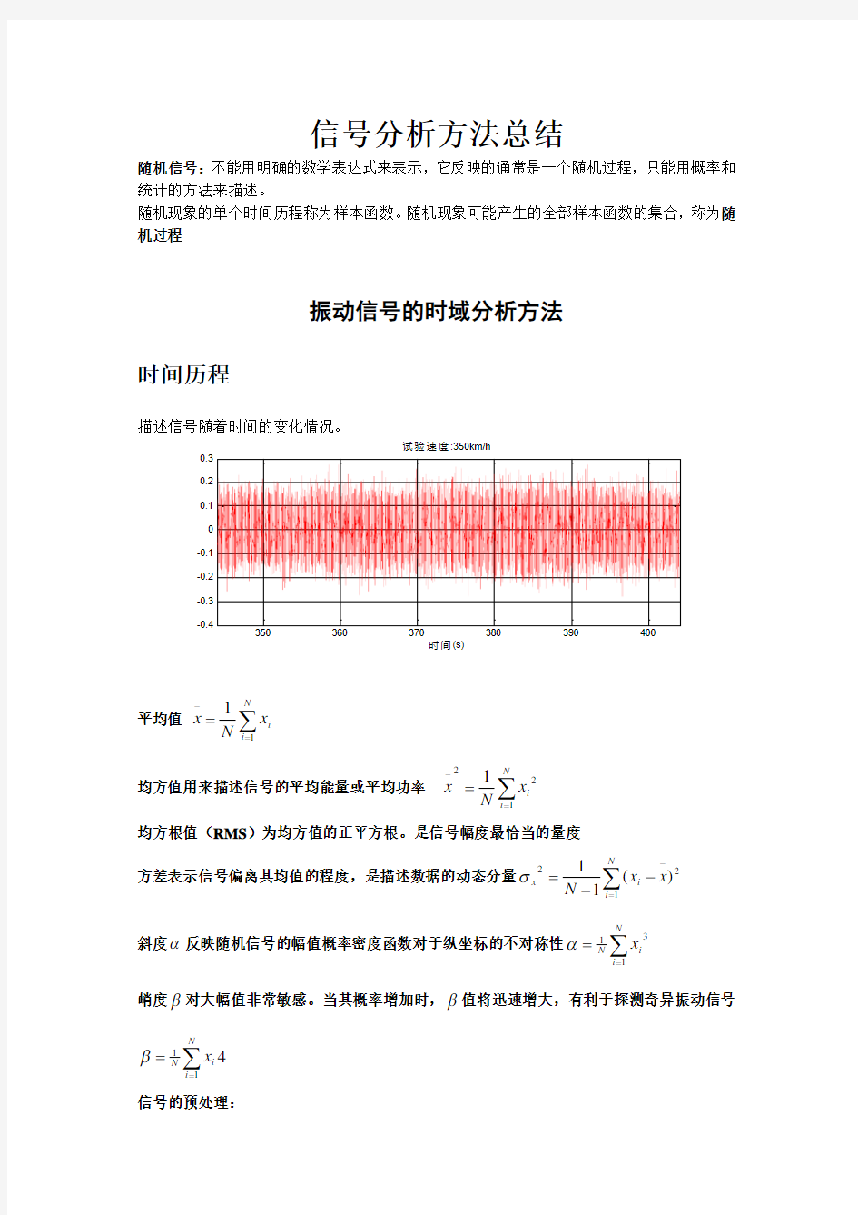 信号分析方法总结