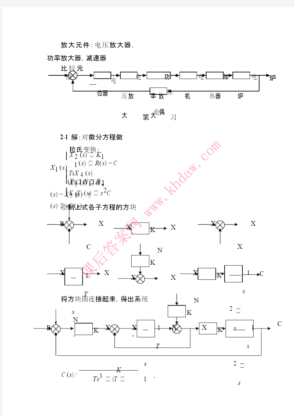 自动控制原理答案完全版-第二版(孟庆明)