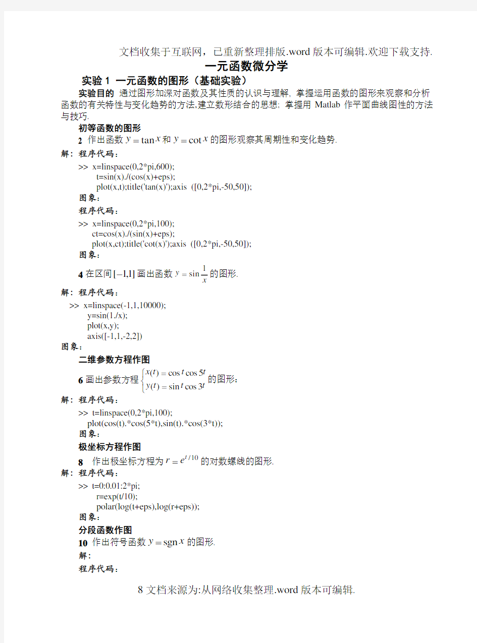 MATLAB数学实验100例题解